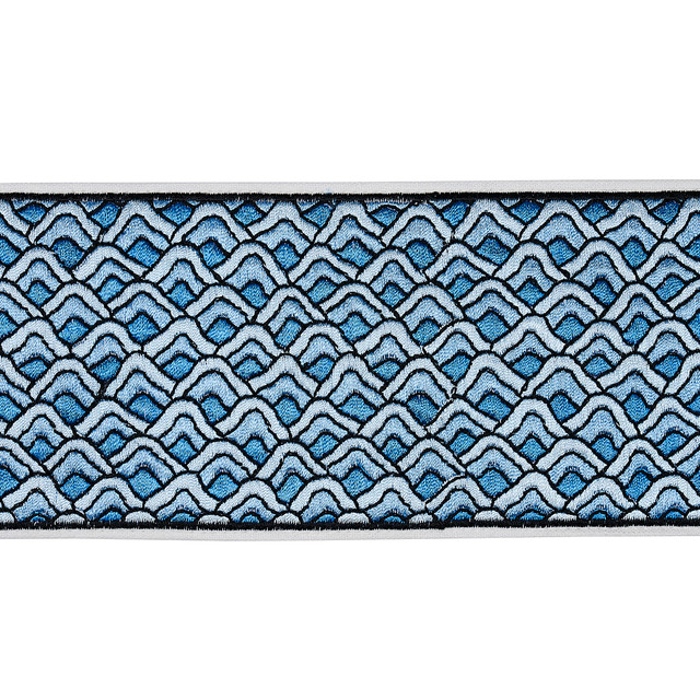 Schumacher Fabric Sunrise Embroidery Tape Blues 80893 Fabric LINEN 80% INDIA </p><p>Repeat: H: HORZ. 9 1/2" (24CM), V: 3 7/9" (10CM) - My Fabric Connection - Schumacher Fabric Sunrise Embroidery Tape Blues 80893 Fabric LINEN 80% INDIA </p><p>Repeat: H: HORZ. 9 1/2" (24CM), V: 3 7/9" (10CM) - My Fabric Connection -