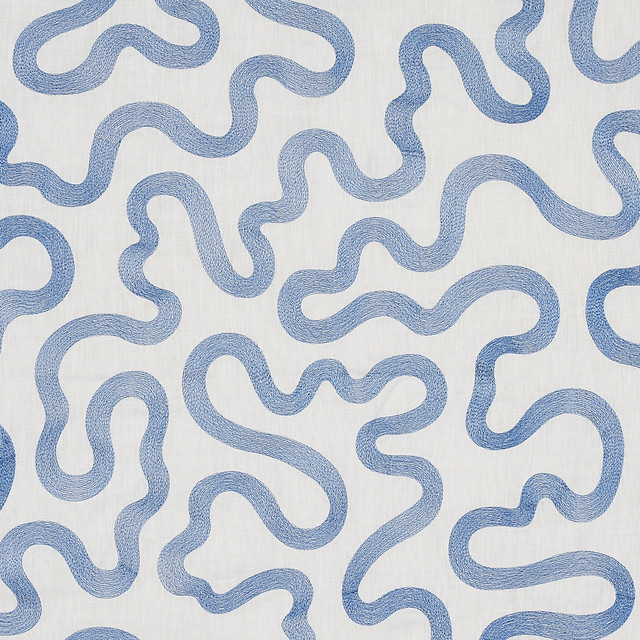 Schumacher Fabric Riley Embroidery Navy On Ivory 80790 Fabric LINEN 90% INDIA </p><p>Repeat: H: , V: 52" (132CM) - My Fabric Connection - Schumacher Fabric Riley Embroidery Navy On Ivory 80790 Fabric LINEN 90% INDIA </p><p>Repeat: H: , V: 52" (132CM) - My Fabric Connection -