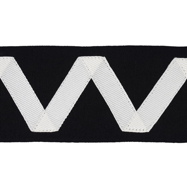 Schumacher Fabric Legere Applique Tape Ivory On Black 80871 Fabric COTTON 65% INDIA </p><p>Repeat: H: HORZ. 2 3/5" (7CM), V: 2 3/4" (7CM) 2.6 - My Fabric Connection - Schumacher Fabric Legere Applique Tape Ivory On Black 80871 Fabric COTTON 65% INDIA </p><p>Repeat: H: HORZ. 2 3/5" (7CM), V: 2 3/4" (7CM) 2.6 - My Fabric Connection -