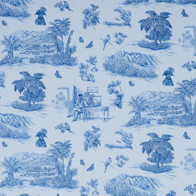 Schumacher Fabric Toussaint Toile Blue & Sky 180273 Fabric LINEN 53% </p><p>Repeat: H: HORZ. 54" (137CM), V: VERT. 54" (137CM) 6 - My Fabric Connection - Schumacher Fabric Toussaint Toile Blue & Sky 180273 Fabric LINEN 53% </p><p>Repeat: H: HORZ. 54" (137CM), V: VERT. 54" (137CM) 6 - My Fabric Connection -