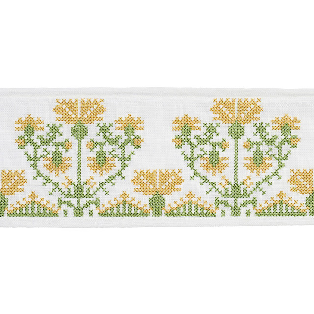 Schumacher Fabric Custis Embroidered Tape Marigold 81663 Fabric LINEN 100% INDIA </p><p>Repeat: H: 0, V: 0 3 1/2" (9CM) - My Fabric Connection - Schumacher Fabric Custis Embroidered Tape Marigold 81663 Fabric LINEN 100% INDIA </p><p>Repeat: H: 0, V: 0 3 1/2" (9CM) - My Fabric Connection -