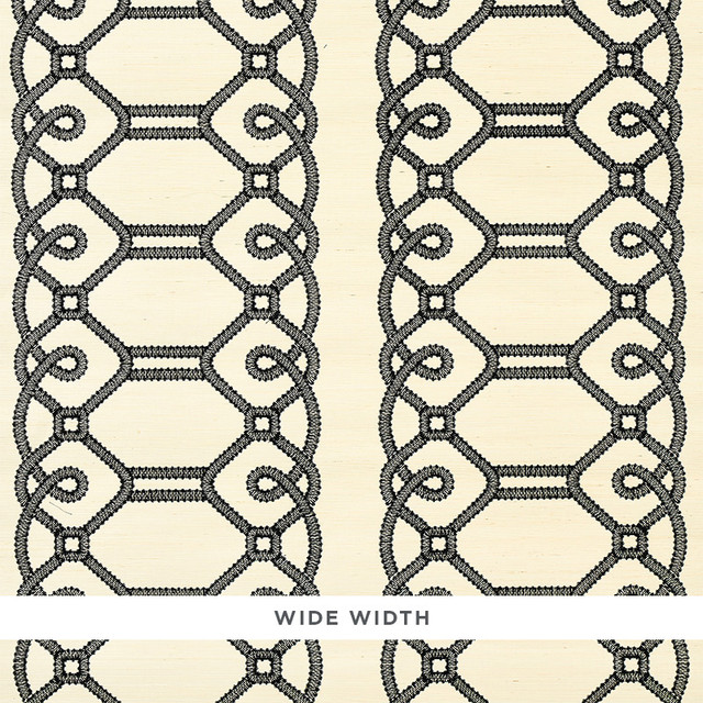 Schumacher Wallcovering Ziz Embroidered Sisal Black 5011470 Wallcovering Paper INDIA </p><p>Repeat: H: HORZ. 15 3/4" (40CM), V: VERT. 5 1/4" (13CM) 36 - My Fabric Connection - Schumacher Wallcovering Ziz Embroidered Sisal Black 5011470 Wallcovering Paper INDIA </p><p>Repeat: H: HORZ. 15 3/4" (40CM), V: VERT. 5 1/4" (13CM) 36 - My Fabric Connection -