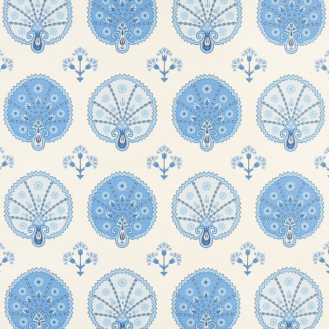 Schumacher Wallcovering Chamba Crown Blue 5012282 Wallcovering Paper UNITED STATES OF AMERICA </p><p>Repeat: H: HORZ. 34" (86CM), V: VERT. 19 5/8" (50CM) 34 - My Fabric Connection - Schumacher Wallcovering Chamba Crown Blue 5012282 Wallcovering Paper UNITED STATES OF AMERICA </p><p>Repeat: H: HORZ. 34" (86CM), V: VERT. 19 5/8" (50CM) 34 - My Fabric Connection -