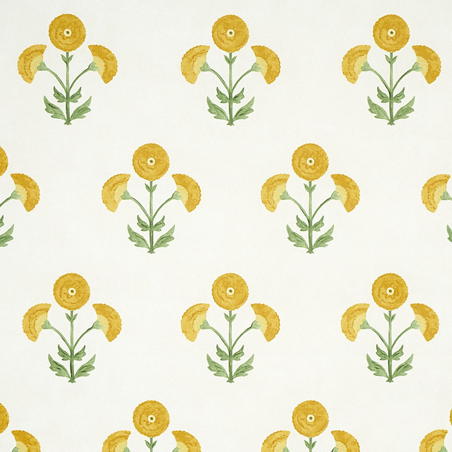 Schumacher Wallcovering Saranda Flower Marigold 5012411 Wallcovering Paper UNITED STATES OF AMERICA </p><p>Repeat: H: HORZ. 27" (69CM), V: VERT. 28 4/5" (73CM) 27 - My Fabric Connection - Schumacher Wallcovering Saranda Flower Marigold 5012411 Wallcovering Paper UNITED STATES OF AMERICA </p><p>Repeat: H: HORZ. 27" (69CM), V: VERT. 28 4/5" (73CM) 27 - My Fabric Connection -