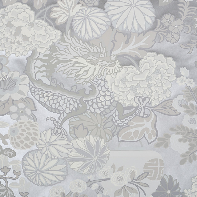 Schumacher Wallcovering Chiang Mai Dragon Limestone 5001068 Wallcovering Paper UNITED STATES OF AMERICA </p><p>Repeat: H: HORZ. 27" (69CM) , V: VERT. 45 3/4" (116CM) 27 - My Fabric Connection -