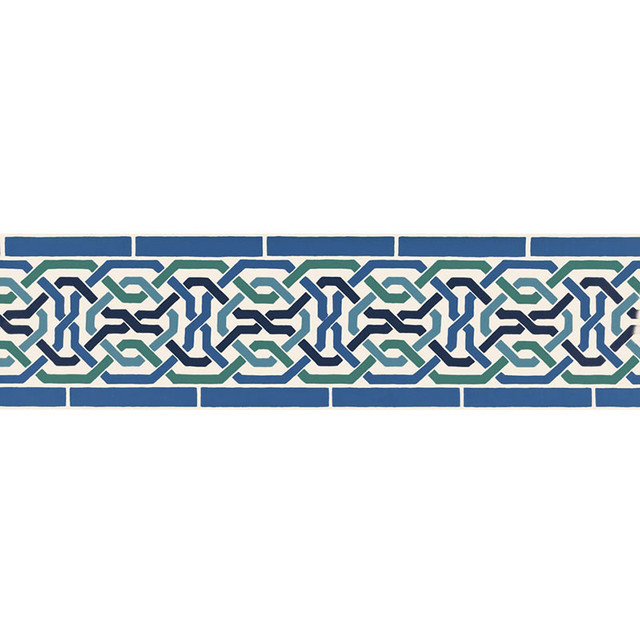 Schumacher Wallcovering Darro Mosaic Border Aegean 5006020 Wallcovering Paper INDIA </p><p>Repeat: H: HORZ. 13 1/2" (34CM) , V: VERT. 9 1/8" (23CM) 9.125 - My Fabric Connection -