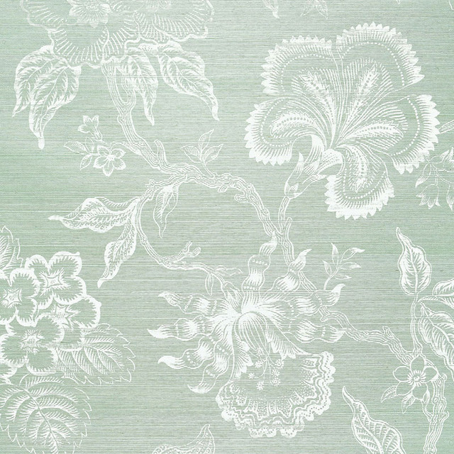 Schumacher Wallcovering Hothouse Flowers Sisal Seaglass & Chalk 5006092 Wallcovering Paper CHINA </p><p>Repeat: H: HORZ. 27" (69CM), V: VERT. 50 1/4" (128CM) 27 - My Fabric Connection - Schumacher Wallcovering Hothouse Flowers Sisal Seaglass & Chalk 5006092 Wallcovering Paper CHINA </p><p>Repeat: H: HORZ. 27" (69CM), V: VERT. 50 1/4" (128CM) 27 - My Fabric Connection -