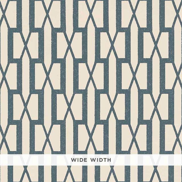 Schumacher Wallcovering Belvedere Peacock Blue 5007995 Wallcovering Paper UNITED STATES OF AMERICA </p><p>Repeat: H: HORZ. 3" (8CM), V: VERT. 4 1/8" (10CM) 53.875 - My Fabric Connection -