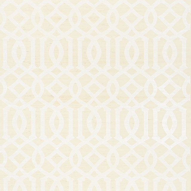 Schumacher Wallcovering Imperial Trellis Sisal Ivory 5008350 Wallcovering Paper CHINA </p><p>Repeat: H: HORZ. 6 3/4" (17CM) , V: VERT. 12 1/2" (32CM) 34 - My Fabric Connection -