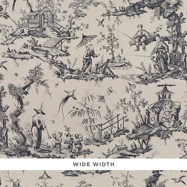 Schumacher Wallcovering Shengyou Toile Charcoal 5008993 Wallcovering Paper UNITED STATES OF AMERICA </p><p>Repeat: H: HORZ. 44" (112CM) , V: VERT. 47" (119CM) 44 - My Fabric Connection -