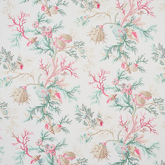 Schumacher Wallcovering Del Tesoro Pink & Aqua 5010651 Wallcovering Paper UNITED STATES OF AMERICA </p><p>Repeat: H: HORZ. 18" (46CM) , V: VERT. 27" (69CM) 54.5 - My Fabric Connection -