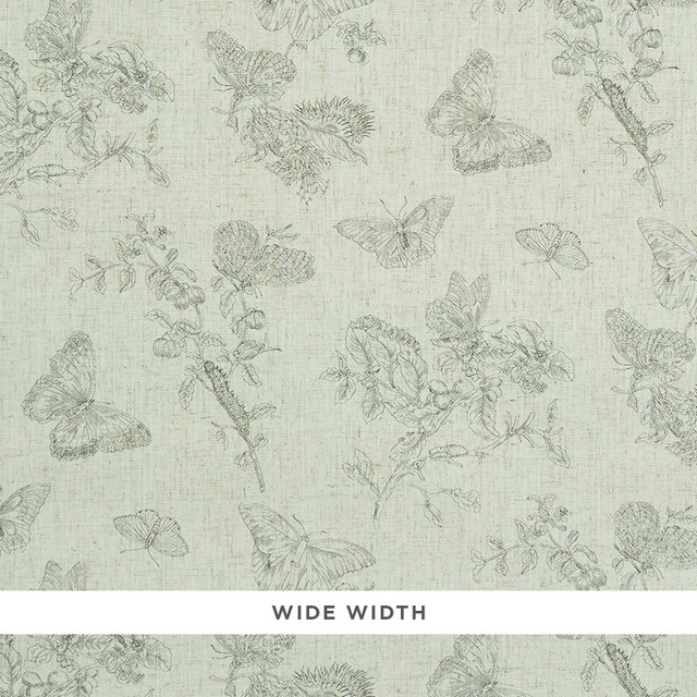 Schumacher Wallcovering Baudin Butterfly Linen Black 5011830 Wallcovering Paper UNITED STATES OF AMERICA </p><p>Repeat: H: HORZ. 26 3/4" (68CM), V: VERT. 19" (48CM) 53.5 - My Fabric Connection -