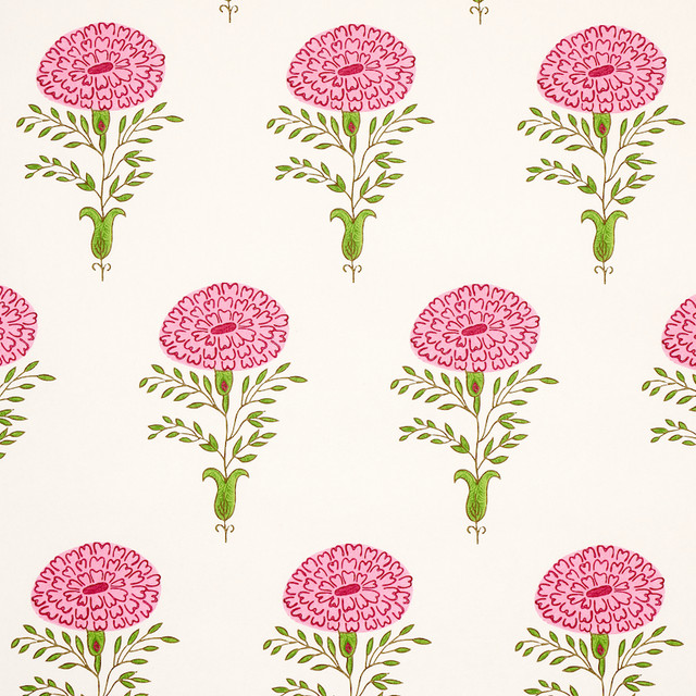 Schumacher Wallcovering Marigold Pink 5012070 Wallcovering Paper UNITED STATES OF AMERICA </p><p>Repeat: H: HORZ. 9" (23CM), V: VERT. 18 1/2" (47CM) 27.5 - My Fabric Connection - Schumacher Wallcovering Marigold Pink 5012070 Wallcovering Paper UNITED STATES OF AMERICA </p><p>Repeat: H: HORZ. 9" (23CM), V: VERT. 18 1/2" (47CM) 27.5 - My Fabric Connection -