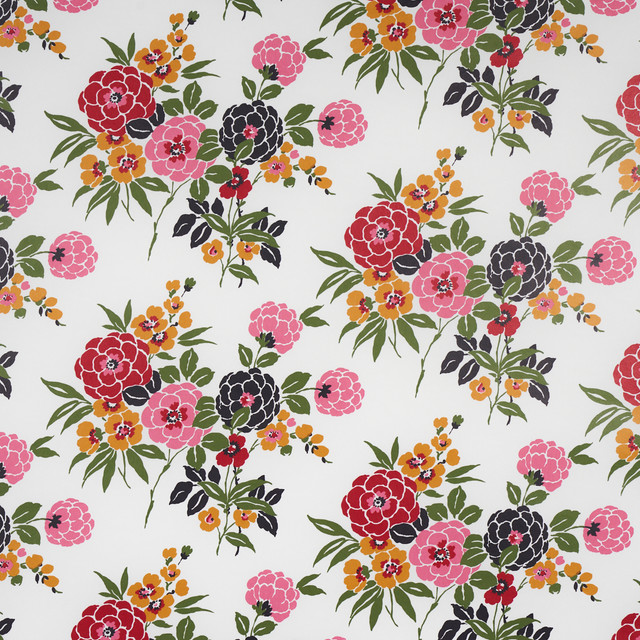 Schumacher Wallcovering Valentina Floral Multi On White 5013131 Wallcovering Paper </p><p>Repeat: H: HORZ. 54" (137CM), V: VERT. 13 1/2" (34CM) 54 1/2" (138CM) - My Fabric Connection -