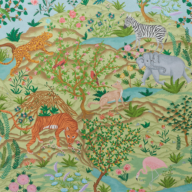 Schumacher Wallcovering Finches Jungle Panel Set Verdant 5013311 Wallcovering Paper </p><p>Repeat: H: HORZ. 54" (137CM), V: VERT. 84" (213CM) 54" (137CM) - My Fabric Connection - Schumacher Wallcovering Finches Jungle Panel Set Verdant 5013311 Wallcovering Paper </p><p>Repeat: H: HORZ. 54" (137CM), V: VERT. 84" (213CM) 54" (137CM) - My Fabric Connection -