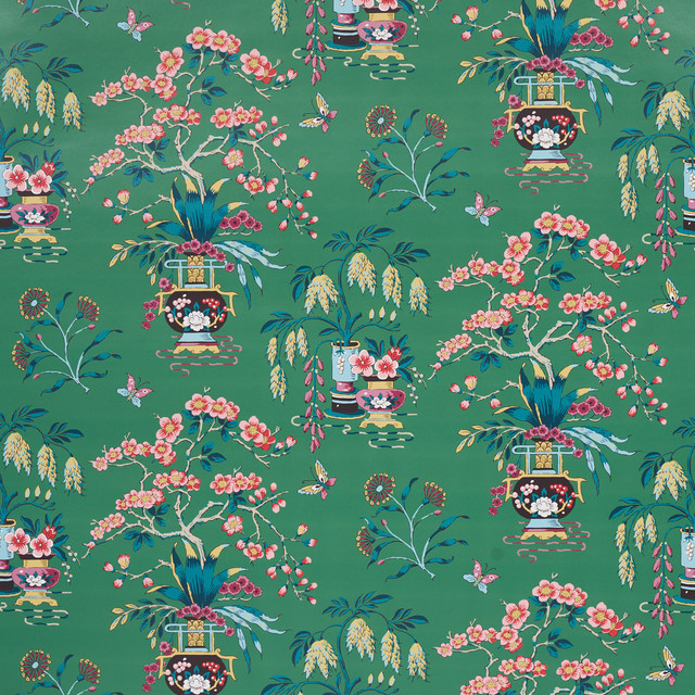 Schumacher Wallcovering Ming Vase Jade 5013582 Wallcovering Paper </p><p>Repeat: H: HORZ. 1/4" (1CM), V: 27 - My Fabric Connection - Schumacher Wallcovering Ming Vase Jade 5013582 Wallcovering Paper </p><p>Repeat: H: HORZ. 1/4" (1CM), V: 27 - My Fabric Connection -