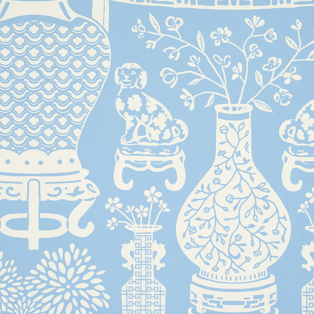 Schumacher Wallcovering Hellene Sky 5010551 Wallcovering Paper UNITED STATES OF AMERICA </p><p>Repeat: H: , V: 0 - My Fabric Connection -
