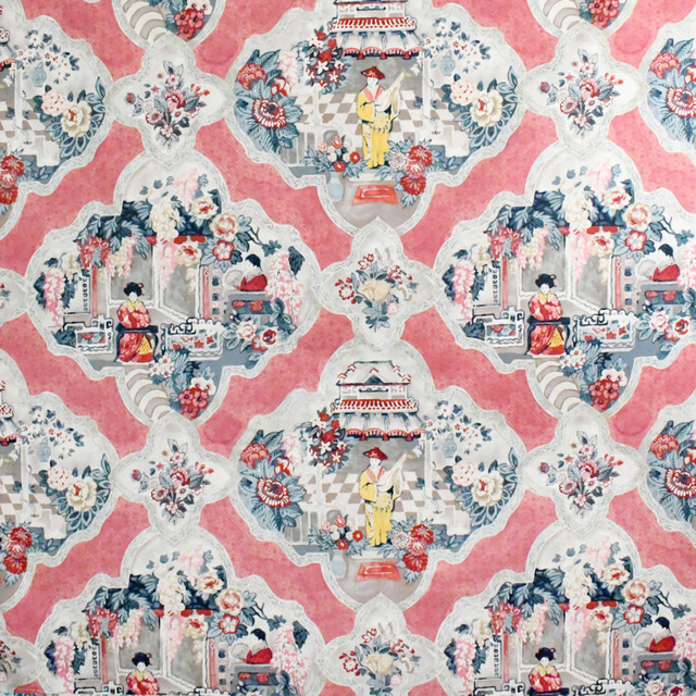 Greenhouse Fabric S5220 Scarlet M12: Memos by Color 100% Cotton Peru 17,000 double rubs Soil & Stain Repellent </p><p>Repeat: 27" H, 25.25" V 54" - My Fabric Connection -