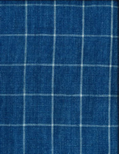 Norbar Fabric Bendel Cobalt 414 LINCHEX 100% LINEN INDIA 2"V 2"H 54" - My Fabric Connection -
