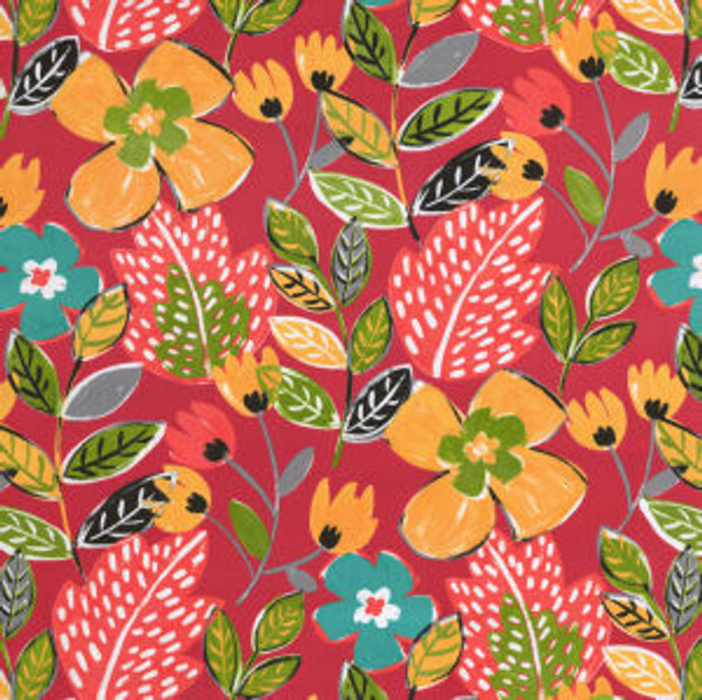 Norbar Fabric Maribel Poppy SUNRISE 100% SPUN POLYESTER TAIWAN 25"V 25"H 54" - My Fabric Connection -