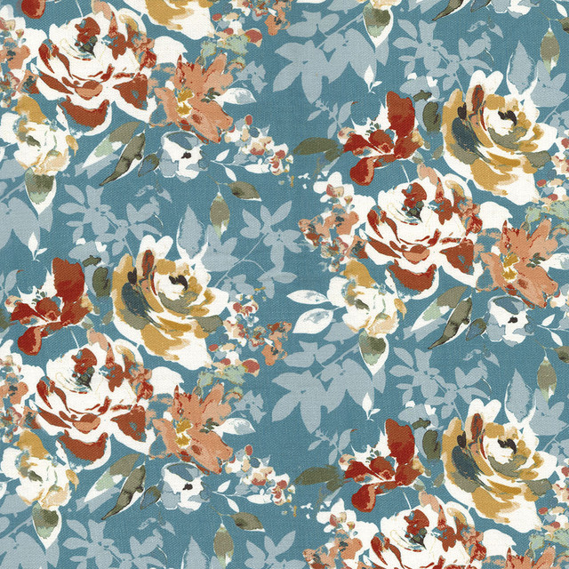 ABBEYSHEA Fabric Madeline 32 Teal Mix 100% Polyester CN 350,000 Double Rubs (Wyzenbeek) </p><p>Repeat: Horizontal: 13.1 in. (33.27 cm) up the roll and Vertical: 6.7 in. (17 cm) across the roll 54 in. (137 cm) - My Fabric Connection -