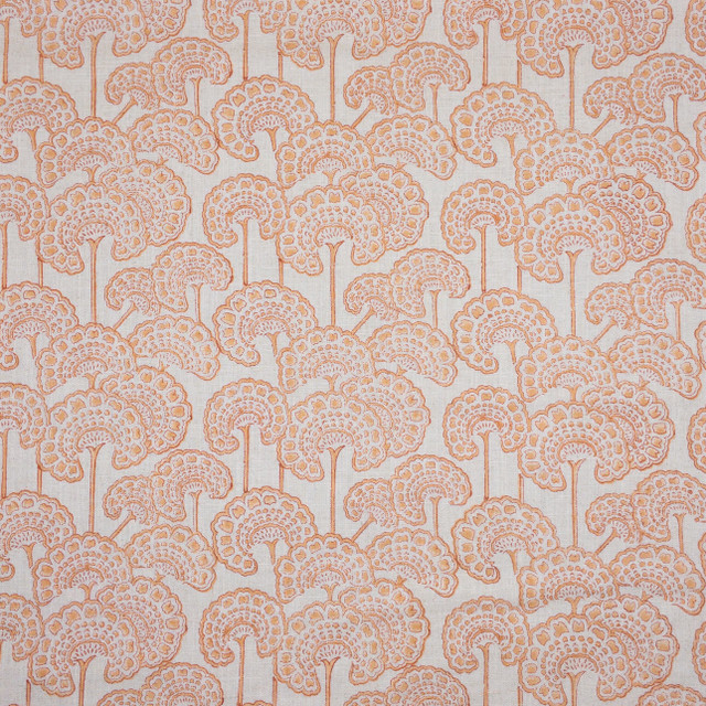 Stout Fabric Thurmond 2 Apricot COMFORTABLE LIVING QUARTZ/TILE 70%SVI 30%LIN INDIA Horizontal: 7.250 and Vertical: 5.625 52 in - My Fabric Connection -