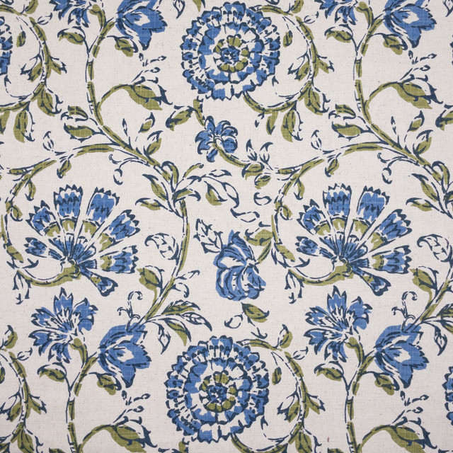 Stout Fabric Natter 1 Olive COMFORTABLE LIVING HAZE/NAVY 36%COT 30%POL 17%SVI 17%LIN INDIA Horizontal: 13.125 and Vertical: 15.750 54.5 in - My Fabric Connection -