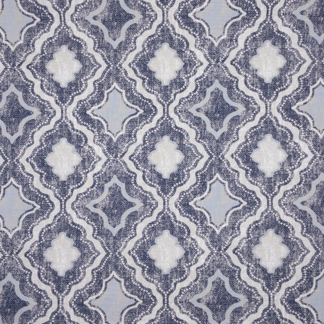 Stout Fabric Spero 1 Porcelain COMFORTABLE LIVING HAZE/NAVY 100%COT PAKISTAN Horizontal: 13.500 and Vertical: 13.000 55 in - My Fabric Connection -