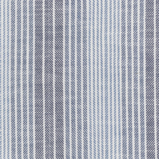 Stout Fabric Ruella 1 Denim JUST STRIPES BLUE/SPRING 56%POL 44%COT INDIA FLAME RETARDANT-U.F.A.C. CLASS 1 CATB 117-2013 WYZENBEEK 51 000 DOUBLE RUB WEAR TEST (HEAVY DUTY) Horizontal: 0.000 and Vertical: 4.000 54 in - My Fabric Connection -