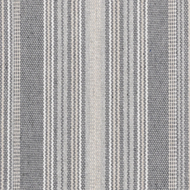 Stout Fabric Ruby 4 Zinc JUST STRIPES NATURAL/CHARCOAL 56%POL 44%COT USA Horizontal: 0.000 and Vertical: 10.500 54 in - My Fabric Connection -