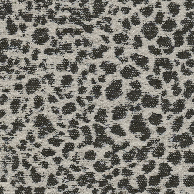 Stout Fabric Dalmation 4 Black/Camel LIVING IS EASY GREY/SLATE 62%POL 38%PLO USA Horizontal: 13.750 and Vertical: 12.750 55 in - My Fabric Connection -