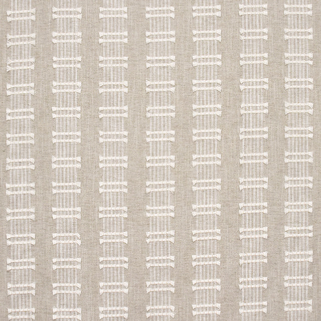 Over The Tracks Linen by Carole Designer Fabric Artisan Base: 81% Cotton, 19% Poly. Embr: 100% Cotton INDIA N/A 2.13" V, 4" H 54.75" - Swanky Fabrics -