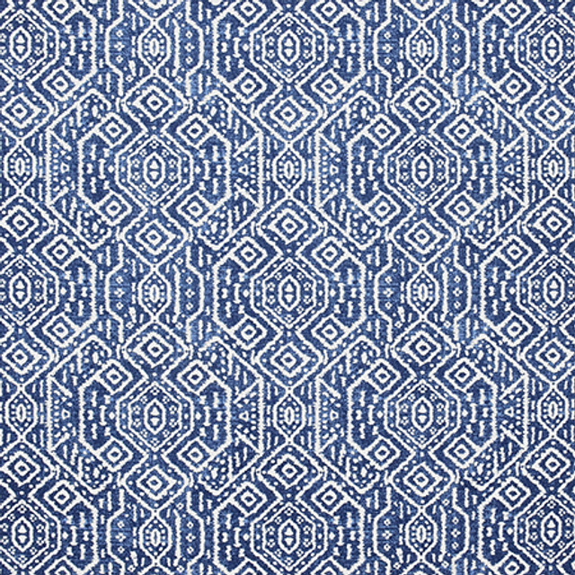 Rare Example Navy by Carole Designer Fabric Artisan 100% Cotton PAKISTAN 50,000 Wyzenbeek Double Rubs 12 1/2" V, 13 1/2" H HD 56.5" - Swanky Fabrics -