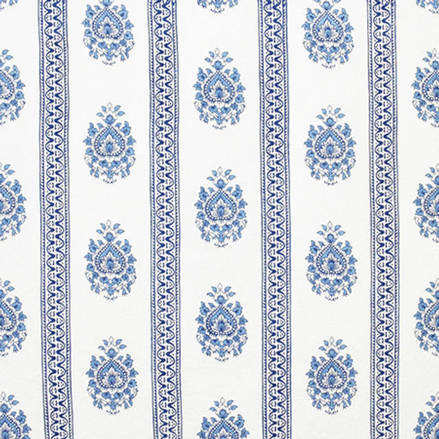 Road To Royalty Sapphire by Carole Designer Fabric Artisan 54% Linen, 46% Cotton INDIA 7,000 Martindale Circular Rubs 7" V, 17 3/8" H 54" - Swanky Fabrics -
