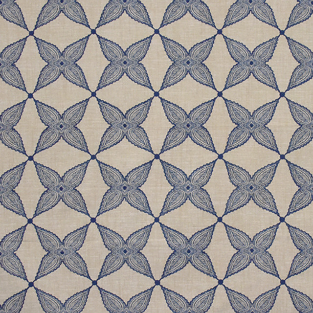 When Stars Align Blue by Carole Designer Fabric Artisan Base: 70% Cotton, 25% Poly, 5% Linen. Embr: 60% Cotton, 21% Poly, 15% Rayon, 4% Linen INDIA N/A 4 1/2" V, 4 1/2" H 54" - Swanky Fabrics -