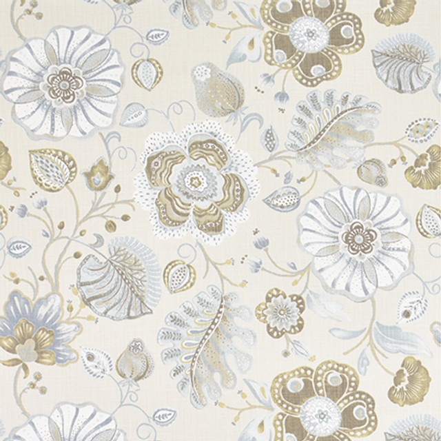 Art Of Being Oyster by Carole Designer Fabric Bluebell 59% Cotton, 41% Polyester-Light Latex Backing China 15,000 Wyzenbeek Double Rubs 23 3/4" V, 27 1/2" H 54" - Swanky Fabrics -