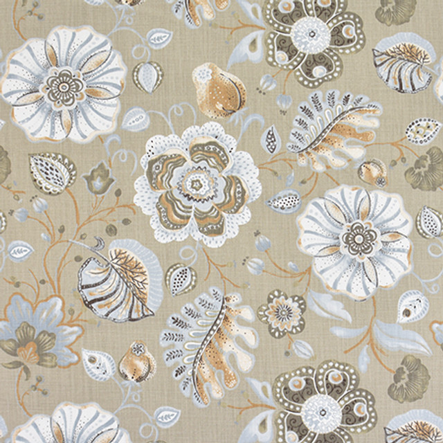 Art Of Being Sand by Carole Designer Fabric Bluebell 59% Cotton, 41% Polyester-Light Latex Backing China 15,000 Wyzenbeek Double Rubs 23 3/4" V, 27 1/2" H 54" - Swanky Fabrics -