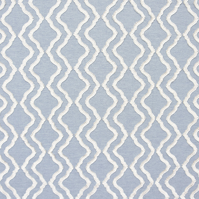 Follow Me Chambray by Carole Designer Fabric Bluebell 51% Recycled Polyester, 30% Polyester, 12% Cotton, 7% Linen India 28,500 Wyzenbeek Double Rubs 4 1/2" V, 7 3/4" H HD 54" - Swanky Fabrics -