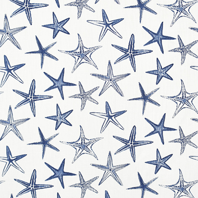 On A Sea Star Vista by Carole Designer Fabric Bluebell 100% Cotton Pakistan 30,000 Wyzenbeek Double Rubs 12 1/4" V , 27 1/4" H 54" - Swanky Fabrics -