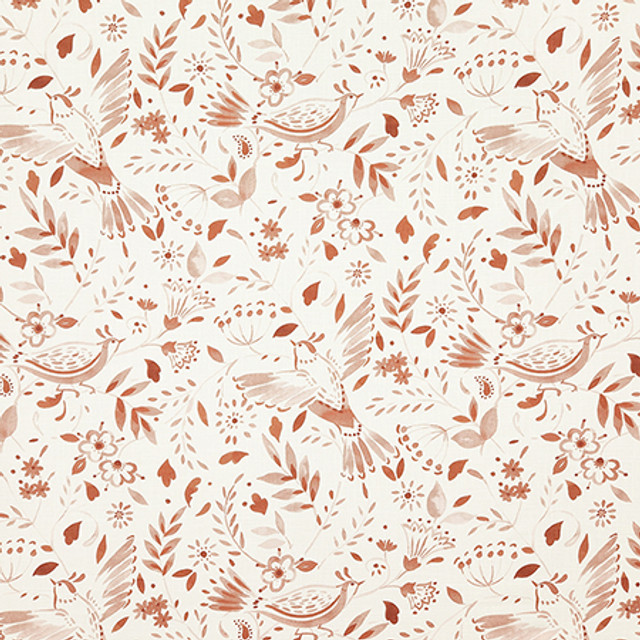 Bird Lover Terra by Carole Designer Fabric Dawn & Dusk 100% Cotton Spain 30,000 WYZENBEEK DOUBLE RUBS 27" V, 13 1/2" H HD 54" - Swanky Fabrics -