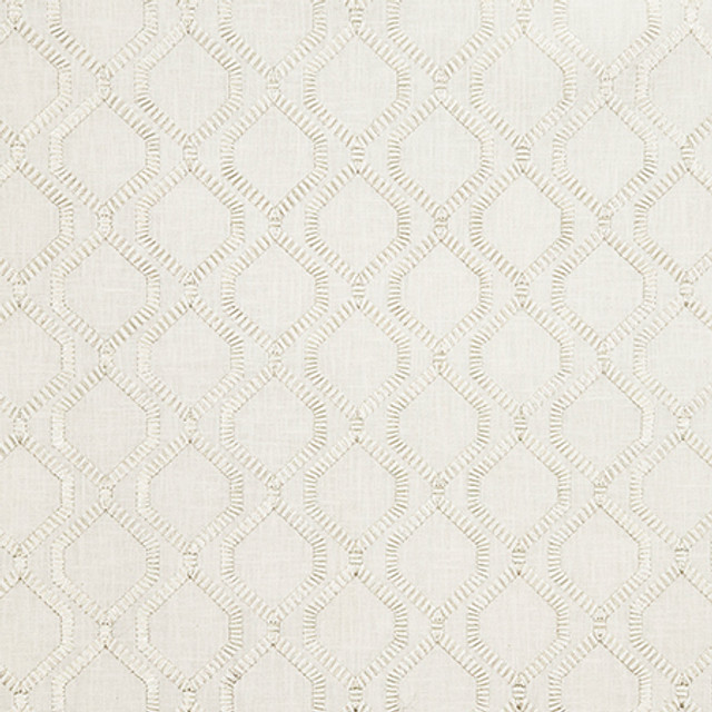 Be Connected Cloud by Carole Designer Fabric Earth & Stone Base: 70% Polyester, 30% Cotton. Embr: 100% Polyester India 20,000 WYZENBEEK DOUBLE RUBS 3" V, 3 3/4" H 54" - Swanky Fabrics -