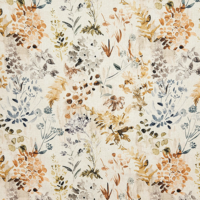 Favorite Thing Autumn by Carole Designer Fabric Evergreen 88% Polyester, 12% Linen India 40,000 WYZENBEEK DOUBLE RUBS 26 1/2" V, 26 1/2" H 54" - Swanky Fabrics -