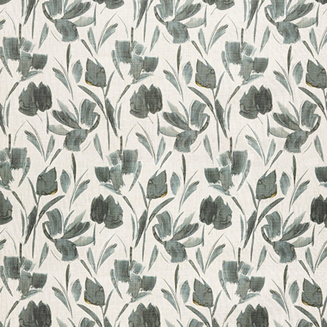 Gentle Garden Sea by Carole Designer Fabric Evergreen 100% Cotton India 10,000 WYZENBEEK DOUBLE RUBS 26 1/2" V, 13 1/2" H 54" - Swanky Fabrics -