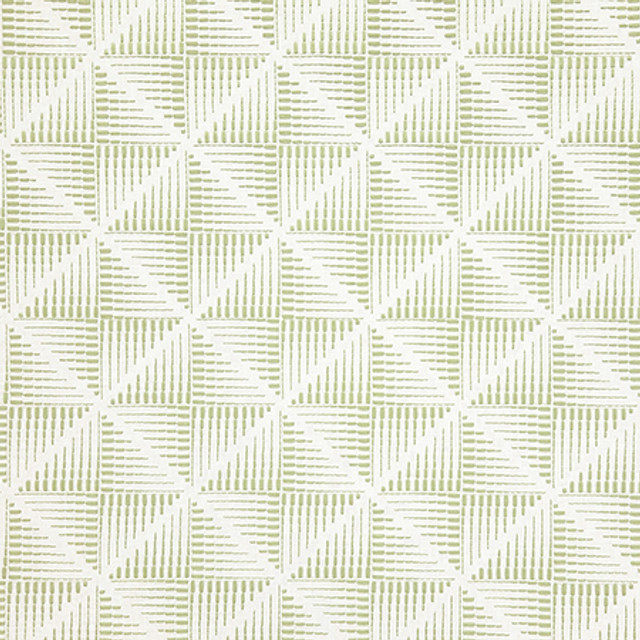 Jagged Edges Celery by Carole Designer Fabric Evergreen Base: 52% Polyester, 48% Cotton, Embr: 100% Spun Polyester India 51,000 WYZENBEEK DOUBLE RUBS 6 1/4" V, 6 1/4" H 52" - Swanky Fabrics -
