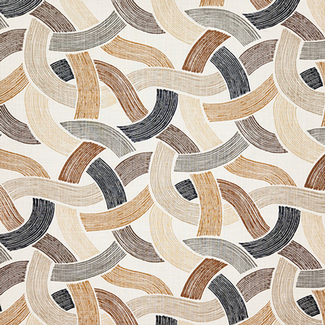 Through The Bends Copper by Carole Designer Fabric Evergreen 100% Cotton-SSR Pakistan 12,000 WYZENBEEK DOUBLE RUBS 25 1/4" V, 13 1/2" H HD 54" - Swanky Fabrics -