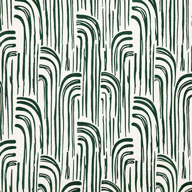 Water Works Emerald by Carole Designer Fabric Evergreen Base: 100% Cotton, Embr: 73% Cotton, 27% Polyester India N/A 15 3/8" V, 16 1/2" H 50.375" - Swanky Fabrics -