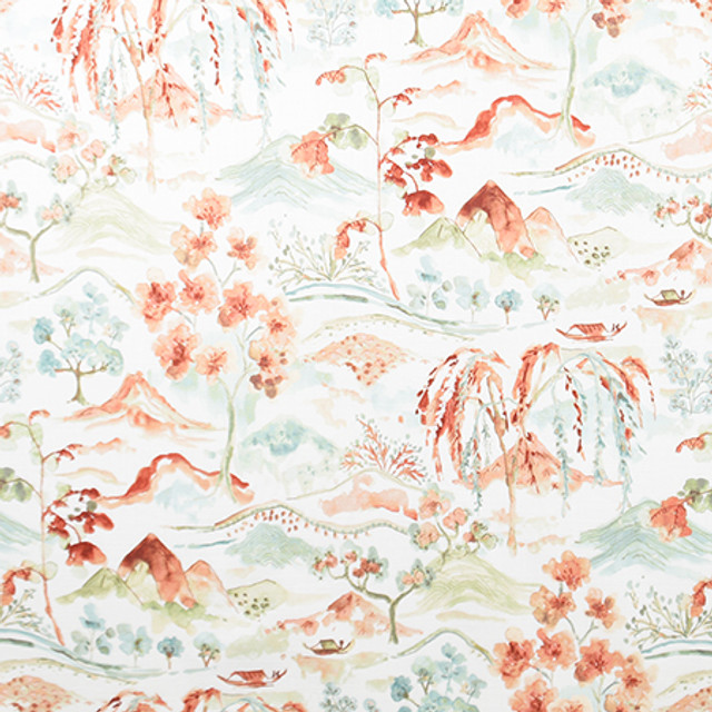 A Day Off Clay by Carole Designer Fabric Harvest 100% Cotton Spain 30,000 Wyzenbeek Double Rubs 27" V, 13 1/2" H HD 54" - Swanky Fabrics -