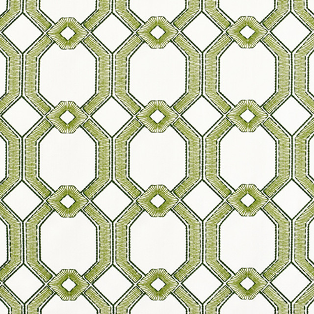 Graceful Gate Grass by Carole Designer Fabric Jade 100% Polyester India 15,000 Wyzenbeek Double Rubs 6 1/2" V, 6 3/4" H 53.5" - Swanky Fabrics -