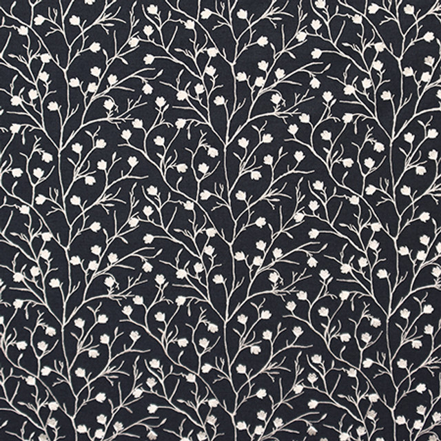 Never Regret Midnight by Carole Designer Fabric Moonstone 60% Cotton, 30% Polyester, 10% Linen India N/A 9 1/4" V, 8 1/2" H 51.5" - Swanky Fabrics -
