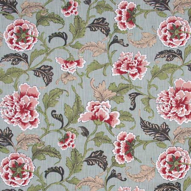 Garden Mews Surf by Carole Designer Fabric Pink Jade 54% Cotton, 46% Polyester China 15,000 Wyzenbeek Double Rubs 24 1/2" V, 27 1/2" H 54" - Swanky Fabrics -